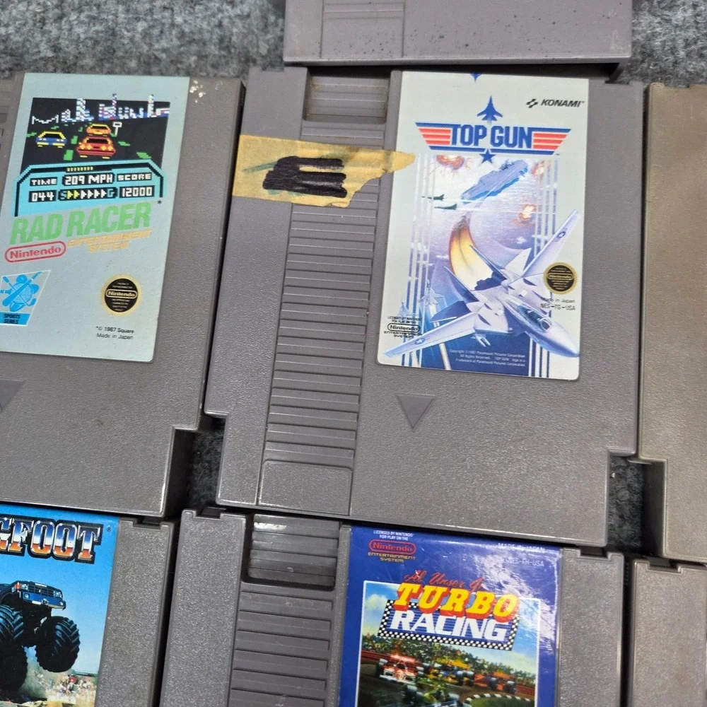 Nintendo NES Authentic Lot of 7 Games Racing Monster Trucks Bigfoot Knight Rider